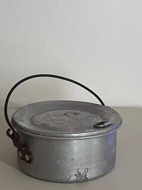 Vintage Children's Cello Aluminum Lunch Pail 3 Piece Set with Cup